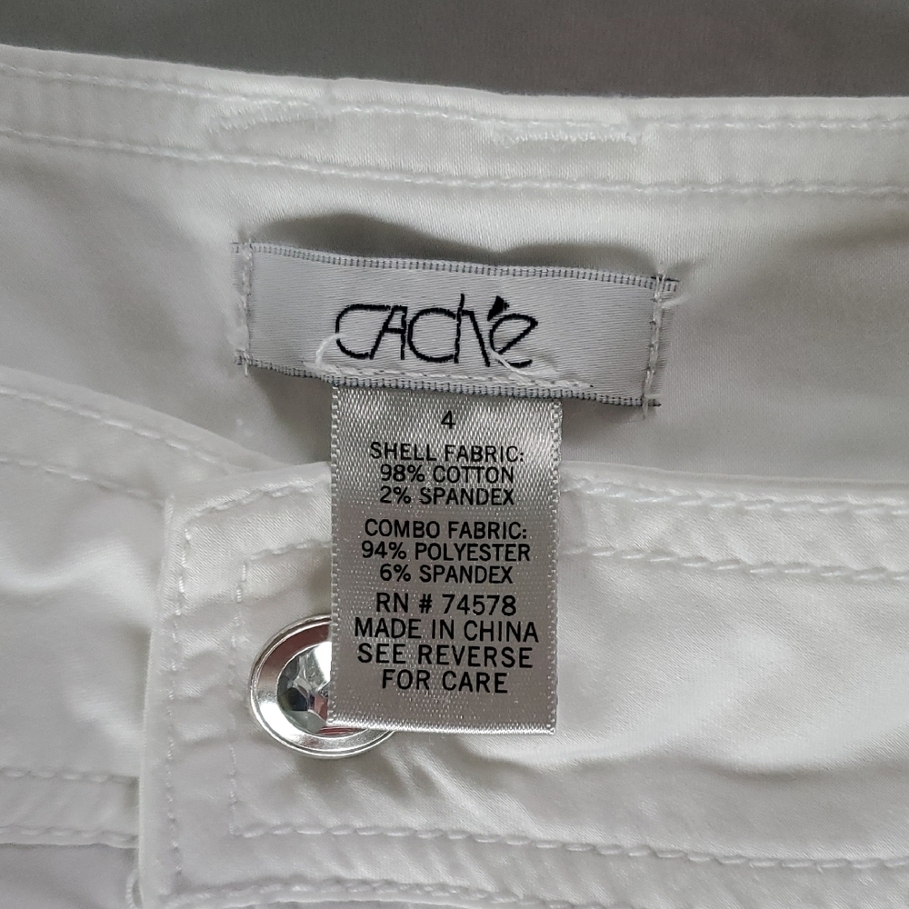 Cache White Pants With Silver Button - image 2